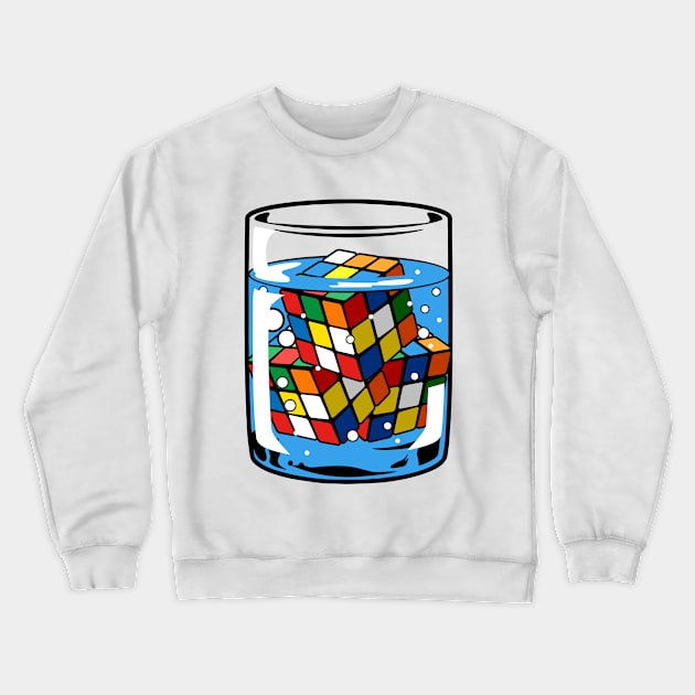 Rubik in glass illustration Crewneck Sweatshirt by Mako Design 